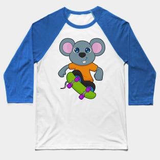 Mouse Skater Skateboard Baseball T-Shirt